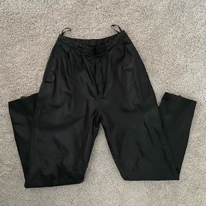 Vintage genuine leather pants with front pleats